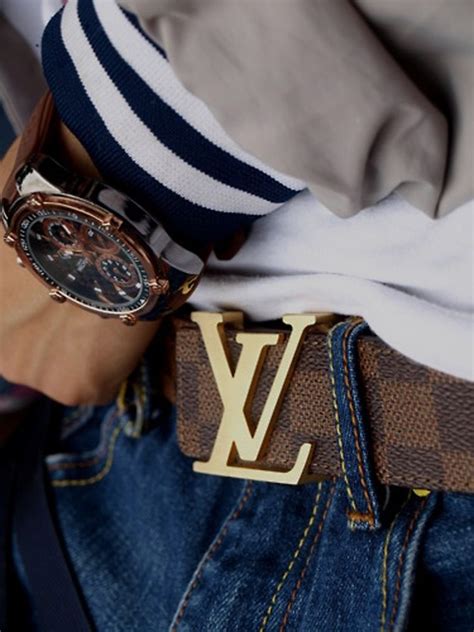 mens outfit with louis vuitton belt